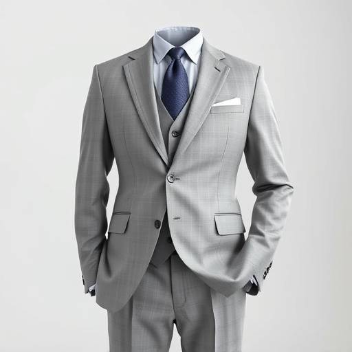 Classic three-piece suit in a light grey fabric
